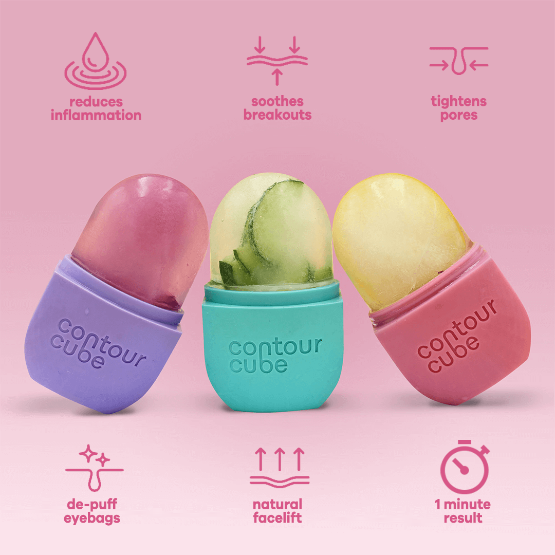Controu Cube Skin Icing Tool | Contour Cube Ice Facial Tool - Pink, Violet, Jet ...